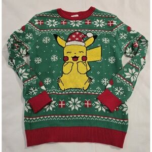 NWOT Pokemon Christmas Sweater Featuring Pikachu Boy's XL (14-16)
